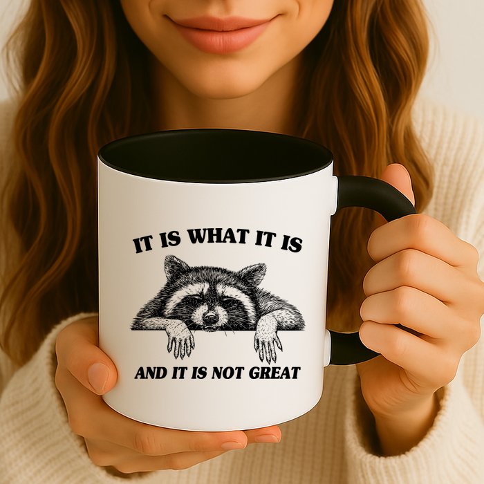 Funny Raccoon It Is What It Is And It Is Not Great Mug