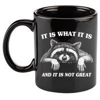 Funny Raccoon It Is What It Is And It Is Not Great 11oz C Handle Ceramic Mug