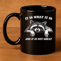 Funny Raccoon It Is What It Is And It Is Not Great 11oz C Handle Ceramic Mug