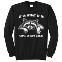Funny Raccoon It Is What It Is And It Is Not Great Tall Sweatshirt