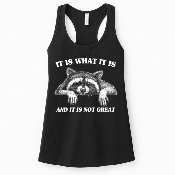 Funny Raccoon It Is What It Is And It Is Not Great Womens Tank Top