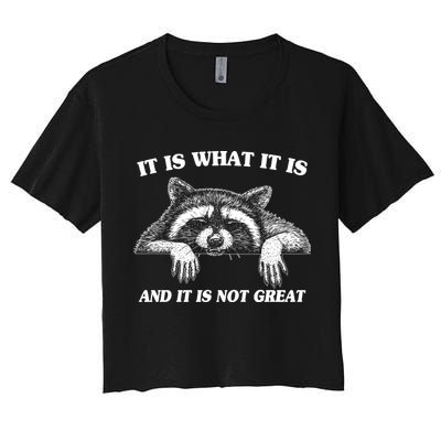 Funny Raccoon It Is What It Is And It Is Not Great Crop Top