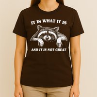 Funny Raccoon It Is What It Is And It Is Not Great T-Shirt