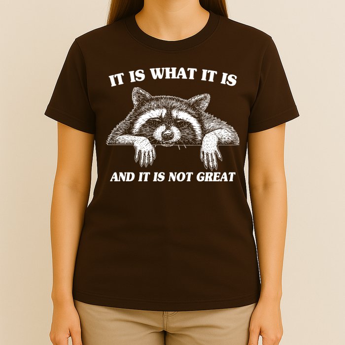 Funny Raccoon It Is What It Is And It Is Not Great T-Shirt