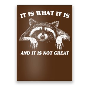 Funny Raccoon It Is What It Is And It Is Not Great Poster