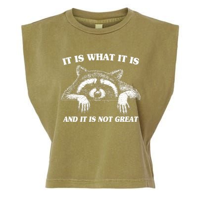 Funny Raccoon It Is What It Is And It Is Not Great Garment-Dyed Women's Muscle Tee