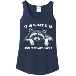 Funny Raccoon It Is What It Is And It Is Not Great Ladies Essential Tank