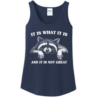 Funny Raccoon It Is What It Is And It Is Not Great Ladies Essential Tank