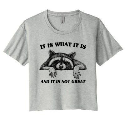 Funny Raccoon It Is What It Is And It Is Not Great Women's Crop Top Tee