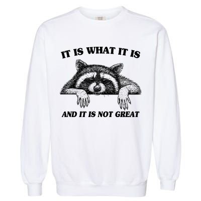 Funny Raccoon It Is What It Is And It Is Not Great Garment-Dyed Sweatshirt