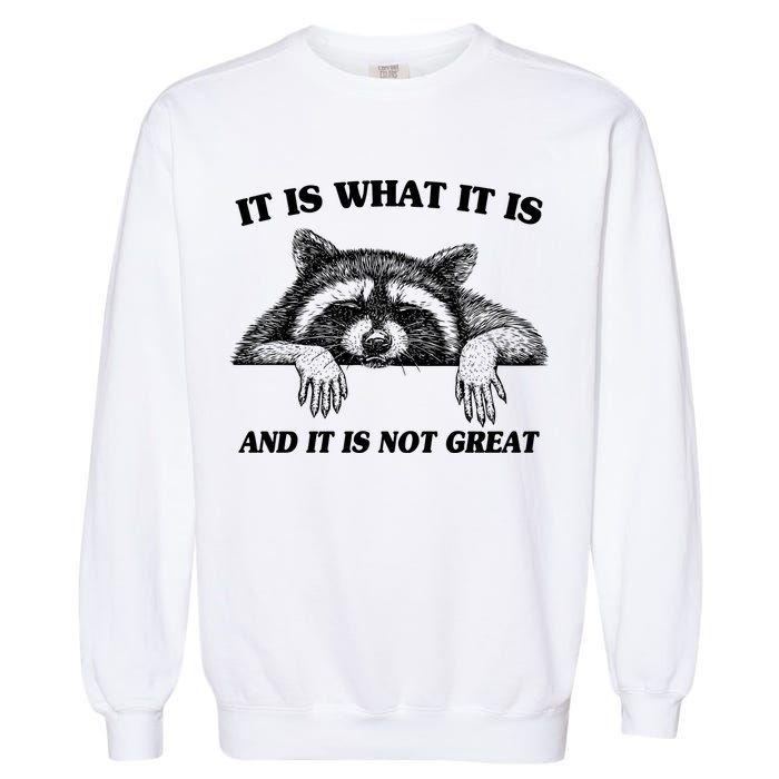 Funny Raccoon It Is What It Is And It Is Not Great Garment-Dyed Sweatshirt