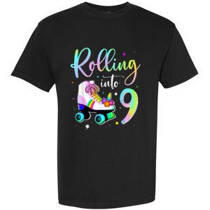 funny rolling in to 9 birthday Garment-Dyed Heavyweight T-Shirt