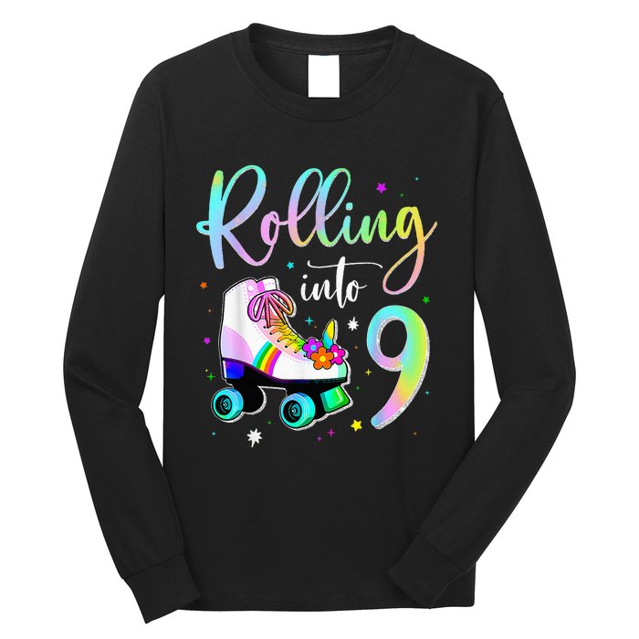 funny rolling in to 9 birthday Long Sleeve Shirt