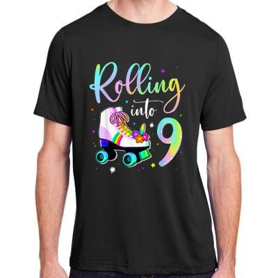 funny rolling in to 9 birthday Adult ChromaSoft Performance T-Shirt