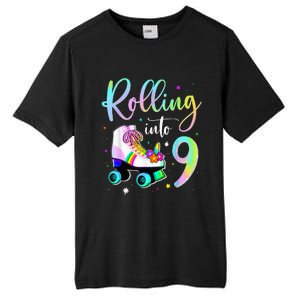 funny rolling in to 9 birthday Tall Fusion ChromaSoft Performance T-Shirt