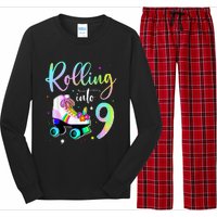 funny rolling in to 9 birthday Long Sleeve Pajama Set