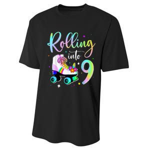 funny rolling in to 9 birthday Performance Sprint T-Shirt