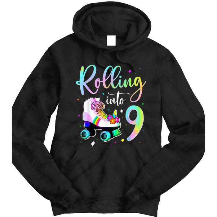 funny rolling in to 9 birthday Tie Dye Hoodie