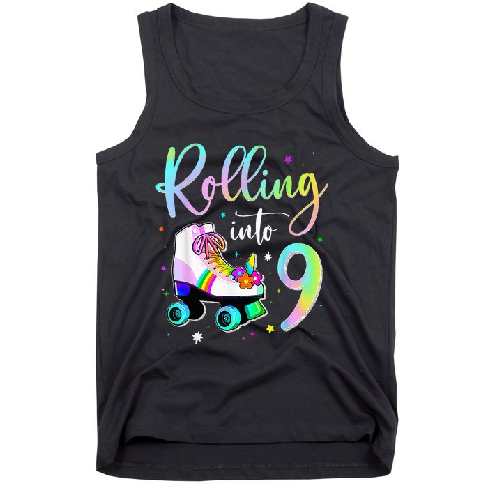 funny rolling in to 9 birthday Tank Top