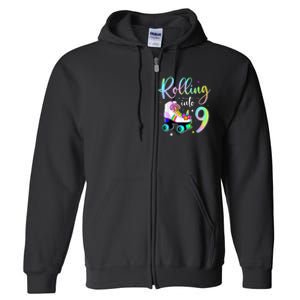 funny rolling in to 9 birthday Full Zip Hoodie