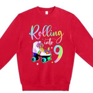 funny rolling in to 9 birthday Premium Crewneck Sweatshirt