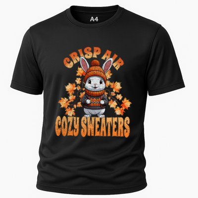 Fall Rabbit Illustration Autumn Cozy Funny Gift Cooling Performance Crew T-Shirt