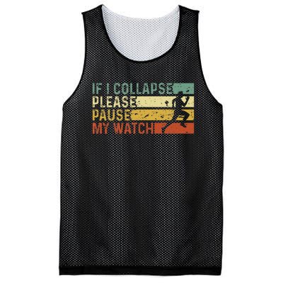 Funny Runner If I Collapse Please Pause My Watch Running Mesh Reversible Basketball Jersey Tank