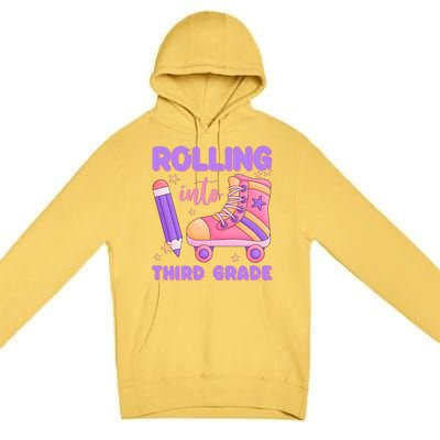 Funny Rolling Into 3rd Grade Premium Pullover Hoodie