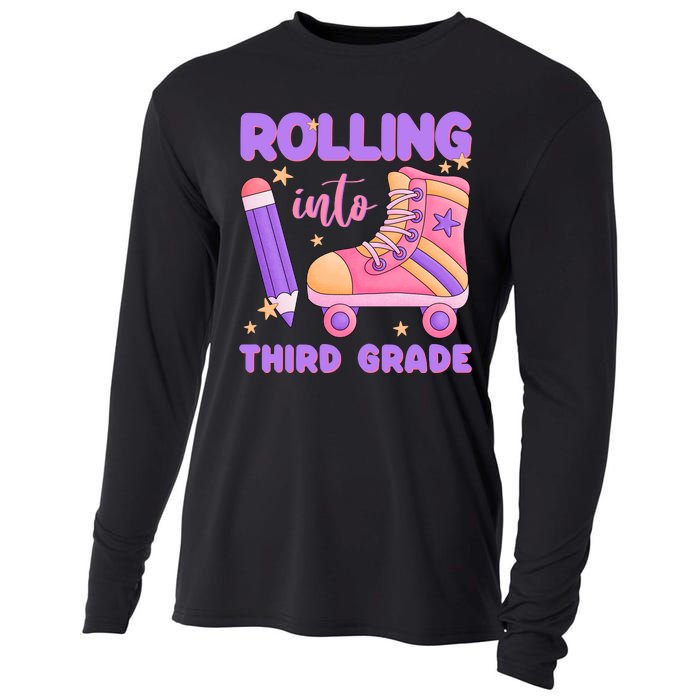 Funny Rolling Into 3rd Grade Cooling Performance Long Sleeve Crew