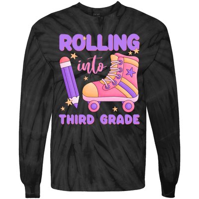 Funny Rolling Into 3rd Grade Tie-Dye Long Sleeve Shirt