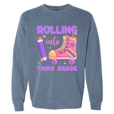 Funny Rolling Into 3rd Grade Garment-Dyed Sweatshirt