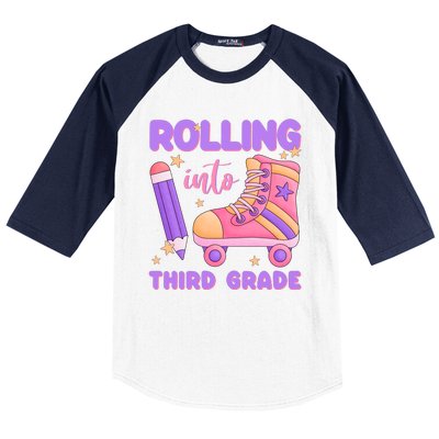 Funny Rolling Into 3rd Grade Baseball Sleeve Shirt