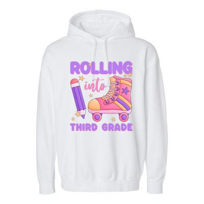 Funny Rolling Into 3rd Grade Garment-Dyed Fleece Hoodie