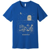 Funny Read In Peace Skeleton Halloween Read Banned Books Gift Premium T-Shirt