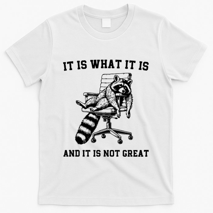 Funny Raccoon It Is What It Is And It Is Not Great Sarcastic Quote T-Shirt