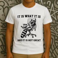 Funny Raccoon It Is What It Is And It Is Not Great Sarcastic Quote T-Shirt