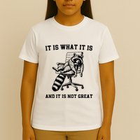 Funny Raccoon It Is What It Is And It Is Not Great Sarcastic Quote T-Shirt