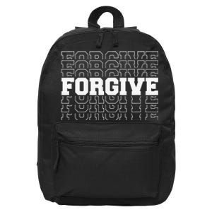 Forgive Repetition Inspirational Motivational 16 in Basic Backpack