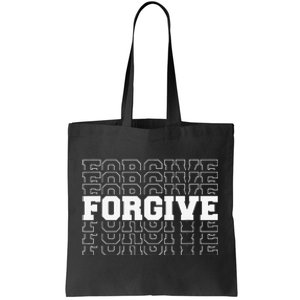 Forgive Repetition Inspirational Motivational Tote Bag