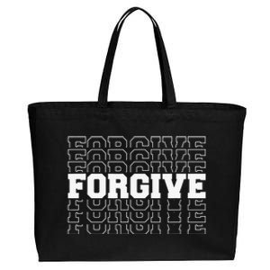 Forgive Repetition Inspirational Motivational Cotton Canvas Jumbo Tote