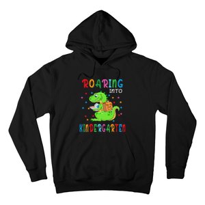 Funny Roaring Into Kindergarten Funny Back To The School Hoodie