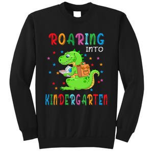 Funny Roaring Into Kindergarten Funny Back To The School Sweatshirt