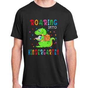 Funny Roaring Into Kindergarten Funny Back To The School Adult ChromaSoft Performance T-Shirt