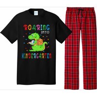 Funny Roaring Into Kindergarten Funny Back To The School Pajama Set