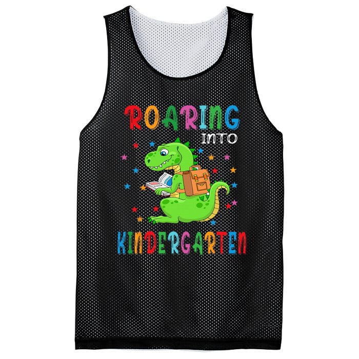 Funny Roaring Into Kindergarten Funny Back To The School Mesh Reversible Basketball Jersey Tank