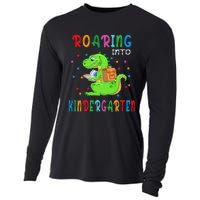 Funny Roaring Into Kindergarten Funny Back To The School Cooling Performance Long Sleeve Crew