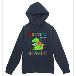 Funny Roaring Into Kindergarten Funny Back To The School Urban Pullover Hoodie