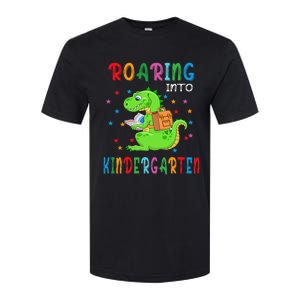 Funny Roaring Into Kindergarten Funny Back To The School Softstyle CVC T-Shirt