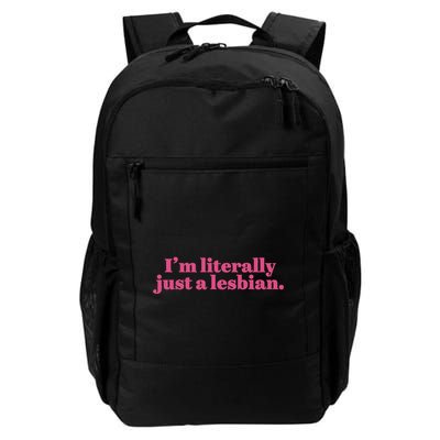 Funny Retro Im Literally Just A Lesbian Lgbt Bi Daily Commute Backpack