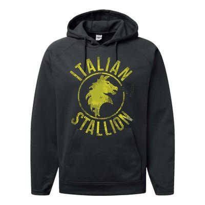 Funny Rocky Italian Stallion Horse Performance Fleece Hoodie